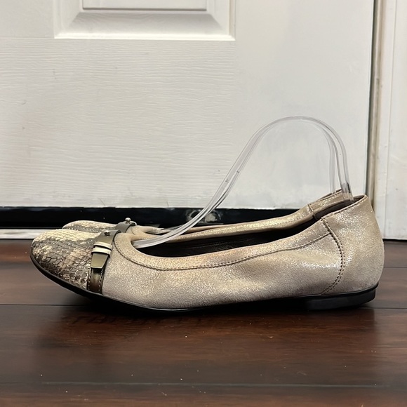AGL Attilio Giusti Leombruni Snake skin Metallic Flats Cap Toe size EU41 US10.5 - Picture 4 of 13